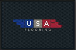 4' x 6' (45" x 69") Superscrape Impressions USA FLOORING  Rubber Logo Mat