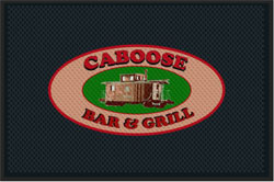 4' x 6' (46" x 69") Superscrape Impressions  CABOOSE BAR & GRILL Rubber Logo Mat