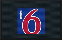 4' x 6' (45" x 69") Superscrape Impressions MOTEL 6  Rubber Logo Mat