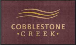 3' x 5 (35" x 59") Waterhog Inlay COBBLESTONE CREEK Indoor/Outdoor Logo Mat