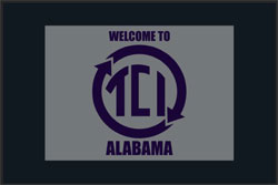 4' x 6' (45" x 67.5") Superscrape Impressions TCI ALABAMA Rubber Logo Mat