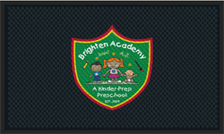 3' x 5' (35" x 56") Superscrape Impressions BRIGHTEN ACADEMY  Rubber Logo Mat