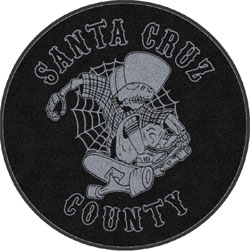 3' Round (35" inches) Digiprint HD Custom Shape SANTA CRUZ COUNTY  Indoor Logo Mat