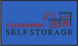 3' x 5 (35" x 59") Waterhog Inlay HALLIDAY SILVERHAWK Indoor/Outdoor Logo Mat