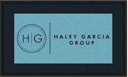 3' x 5' (35" x 56") Superscrape Impressions HALEY GARCIA Rubber Logo Mat