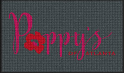 3' x 5' (35" x 59") Waterhog Impresions HD POPPY'S OF ATLANTA   Indoor Logo Mat