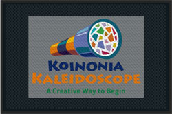 4' x 6 (45" x 69") Superscrape Impressions KOINONIA  Rubber Logo mat