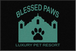 4' x 6'(45" x 69") Waterhog Impressions HD BLESSED PAWS Indoor/Outdoor Logo Mat