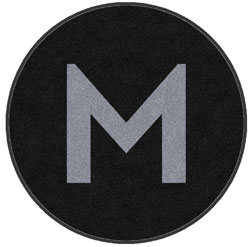 6' Round (68" inches) Digiprint HD Custom Shape M LOGO  Indoor Logo Mat
