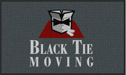 3' x 5' (35" x 58") Waterhog Impressions HD BLACK TIE MOVING  Indoor/Outdoor Logo Mat
