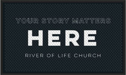 3' x 5' (35" x 56") Superscrape Impressions YOUR STORY MATTERS  Rubber Logo Mat
