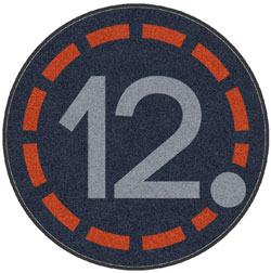 3' Round (35" inches) Digiprint HD Custom Shape 12 POINT Indoor Logo Mat