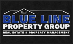3' x 5' (35" x 59") Digiprint HD BLUE LINE Indoor Logo Mat