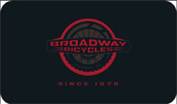 3' x 5' (33" x 60") Hog heaven impressions BROADWAY BICYCLES   5/8" Rubber Anti-Fatigue Logo Mat