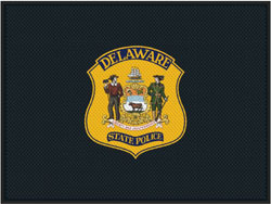 6' x 8' (70" x 95") Superscrape Impressions DELAWARE STATE POLICE  Rubber Logo Mat