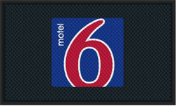3' x 5' (35" x 56") Superscrape Impressions MOTEL 6  Rubber Logo Mat