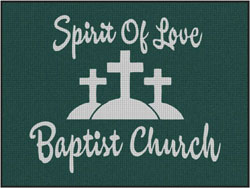 6' x 8' (70" x 95" ) Waterhog Inlay SPIRIT OF LOVE BAPTIST CHURCH  Indoor/Outdoor Logo Mat