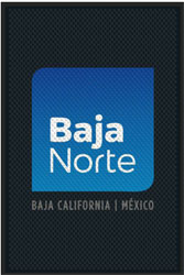 4' x 6 (45" x 69") Superscrape Impressions BAJA NORTE  Rubber Logo mat