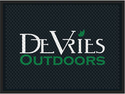 3' x 4' (34" x 45.5") Superscrape Impressions DEVRIES OUTDOORS Rubber Logo Mat