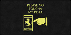 3' x 6' (35" x 69") Digiprint HD PLEASE NO TOUCHA MY PISTA Indoor Logo Mat