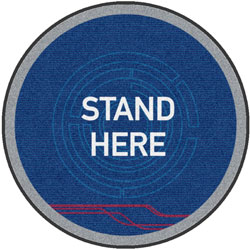 5' Round (58" inches) Digiprint HD Custom Shape STAND HERE  Indoor Logo Mat