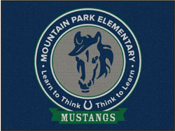 6' x 8' (70" x 95" ) Waterhog Impressions HD MUSTANGS  Indoor/Outdoor Logo Mat