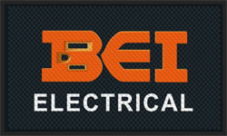 3' x 5' (35" x 56") Superscrape Impressions BEI ELECTRICAL Rubber Logo Mat