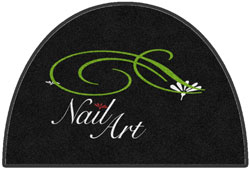 4' x 6' (45" x 69") Half Circle Digiprint HD Custom Shape NAILS ART Indoor Logo Mat