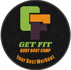 5' Round (58" inches) Digiprint HD Custom Shape GET FIT  Indoor Logo Mat
