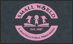 3' x 5' (34" x 58") Digiprint HD SMALL WORLD PRESCHOOL Indoor Logo Mat