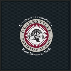 6' x 6' (67" x 67") Superscrape Impressions CLARKSVILLE  Rubber Logo Mat
