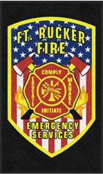 3' x 5' (35" x 58") Digiprint HD FT RUCKER FIRE RESCUE  Indoor Logo Mat