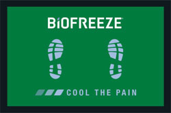 2' x 3' (21" x 33") Floor Impressions BIOFREEZE Rubber Logo Mat