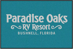 4' x 6' (45" x 69") Waterhog Impressions HD PARADISE OAKS RV RESORT  Indoor/Outdoor Logo Mat