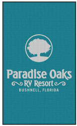 6' x 10' (68" x 118") Waterhog Impressions HD PARADISE OAKS RV RESORT   Indoor Logo Mat