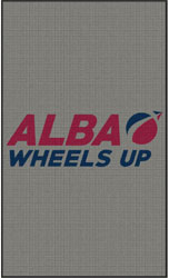 6' x 10' (68" x 118") Waterhog Impressions HD ALBA WHEELS UP Indoor /Outdoor Logo Mat
