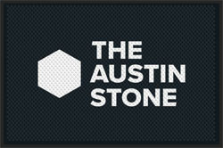 4' x 6' (46" x 69") Superscrape Impressions THE AUSTIN STONE  Rubber Logo Mat