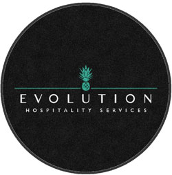6' Round (68" inches) Digiprint HD Custom Shape EVOLUTION HOSPITALITY Indoor Logo Mat