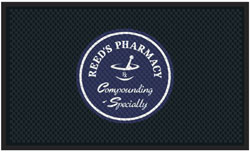 3' x 5' (35" x 56") Superscrape Impressions REED'S PHARMACY  Rubber Logo Mat