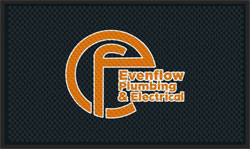 3' x 5' (35" x 56") Superscrape Impressions EVENFLOW  Rubber Logo Mat