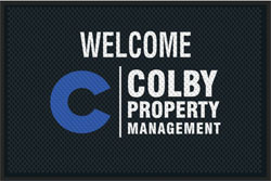 4' x 6' (46" x 69") Superscrape Impressions COLBY  Rubber Logo Mat