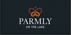 4' x 8' (45" x 95") Superscrape Impressions PARMLY ON THE LAKE  Rubber Logo Mat