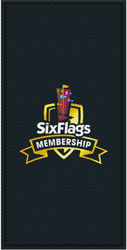 4' x 8' (45" x 95") Superscrape Impressions SIX FLAGS MEMBER  Rubber Logo Mat
