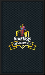3' x 5' (35" x 56") Superscrape Impressions SIX FLAGS MEMBER  Rubber Logo Mat
