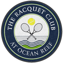 6' Round (68" inches) Digiprint HD Custom Shape THE RACQUET CLUB   Indoor Logo Mat