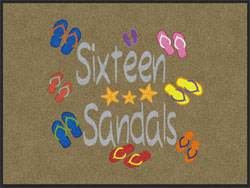 3' x 4' (35" x 47") Digiprint HD SIXTEEN SANDALS Indoor Logo Mat