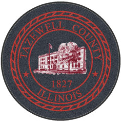 5' Round (58" inches) Digiprint HD Custom Shape TAZEWELL COUNTY Indoor Logo Mat