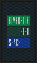 3' x 5' (35" x 56") Superscrape Impressions RIVERSIDE THIRD SPACE  Rubber Logo Mat