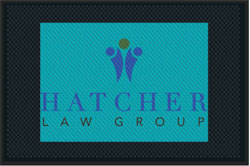 4' x 6' (46" x 69") Superscrape Impressions HATCHER LAW GROUP   Rubber Logo Mat