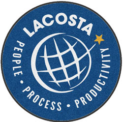 6' Round (68" inches) Digiprint HD Custom Shape LACOSTA Indoor Logo Mat